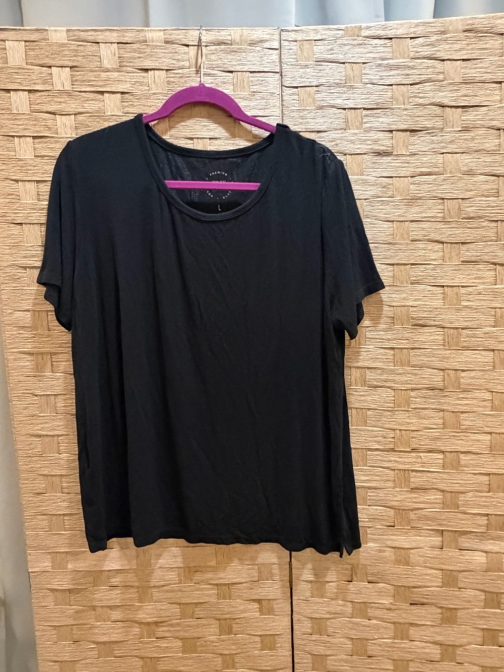 Cozy Earth Black Bamboo Tee Relaxed Luxury Loungewear Shirt Size L - Picture 2 of 3